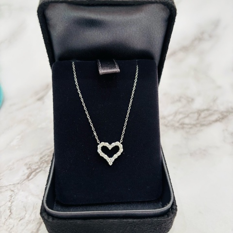 Tiffany&Co. 蒂芙尼 mini 經典鉑金PT950 愛心項鏈 0.25克拉
