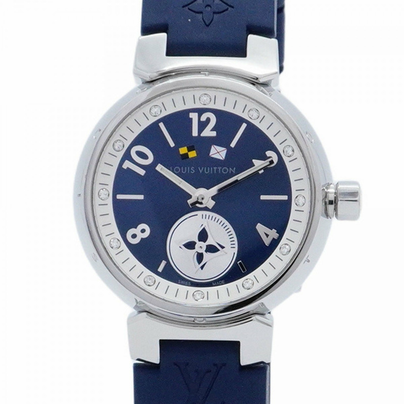 Louis Vuitton Tambour Q12MP 藍色錶盤女士手錶-0