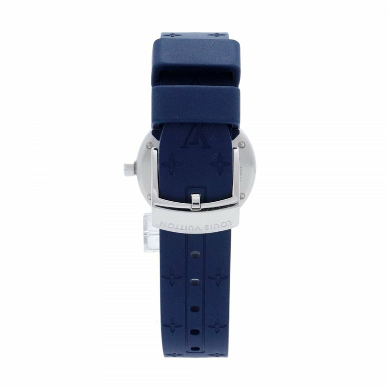 Louis Vuitton Tambour Q12MP 藍色錶盤女士手錶-5