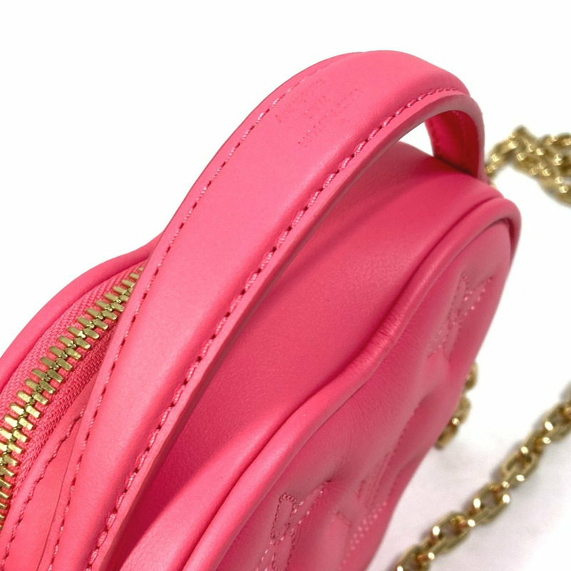 LOUIS VUITTON M81893 Monogram Bubblegram Pop My Heart Pouch 鏈條兩用包 手提包/單肩包 皮革 女款 火龍果粉色 近乎全新-6