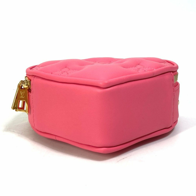 LOUIS VUITTON M81893 Monogram Bubblegram Pop My Heart Pouch 鏈條兩用包 手提包/單肩包 皮革 女款 火龍果粉色 近乎全新-12