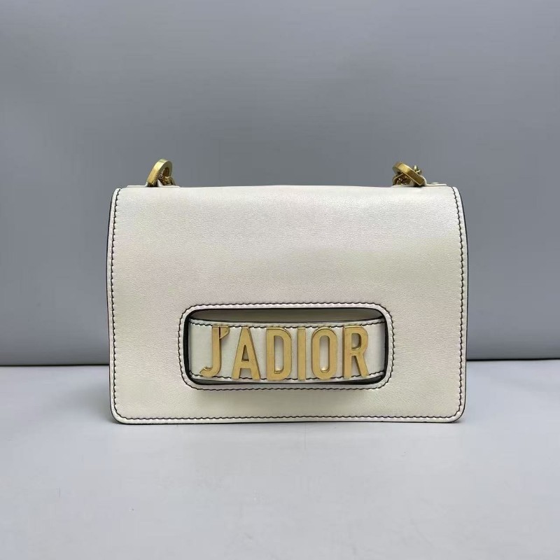 Dior迪奧 J'Adior中號 白色全皮鏈條包-0
