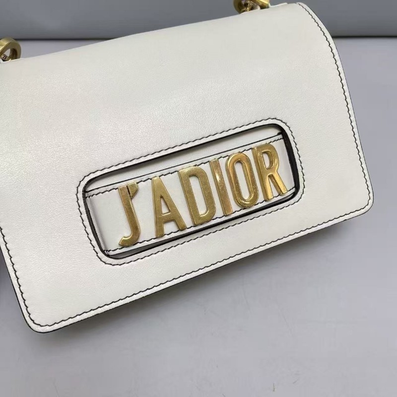 Dior迪奧 J'Adior中號 白色全皮鏈條包-5