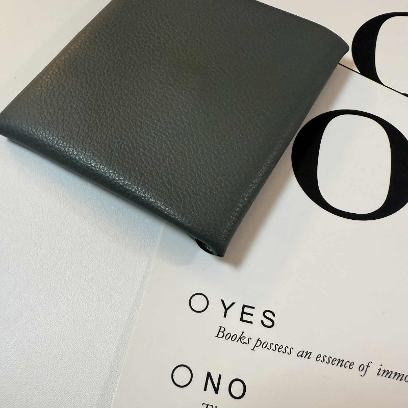 HERMÈS 經典 Bastia epsom皮 深灰色拼色 零錢包-3