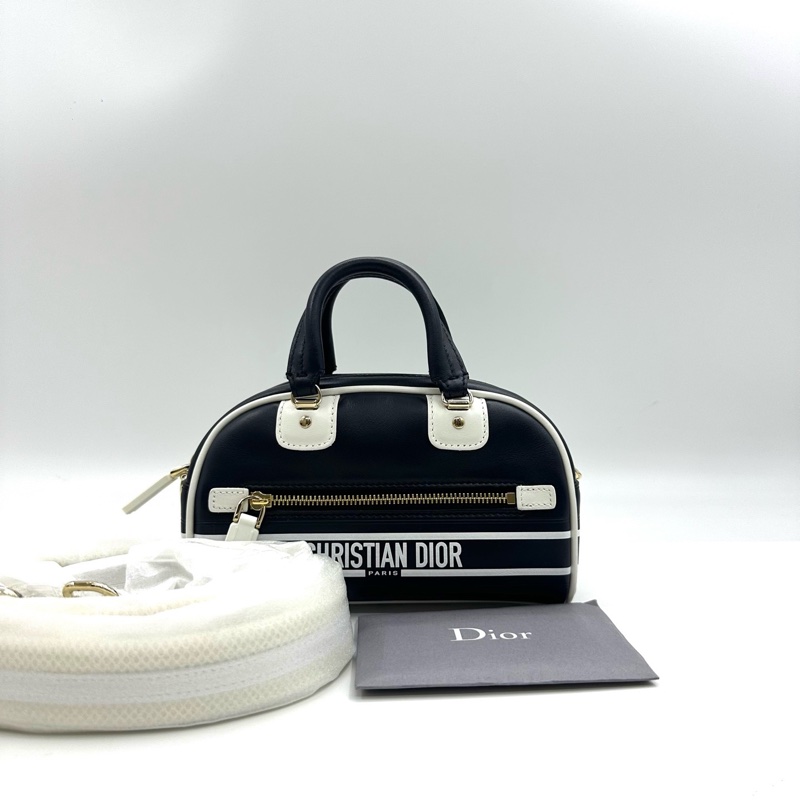 DIOR迪奧 vibe系列mini保齡球包 可單肩 手提 斜挎 尺寸約17.5*8*10.5 配件肩帶-0