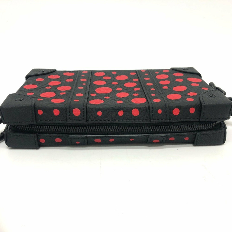 LOUIS VUITTON M81905 Monogram Dot Soft Trunk 皮夾 LV x YK Taurillon 皮革單肩包，男士，黑色-3