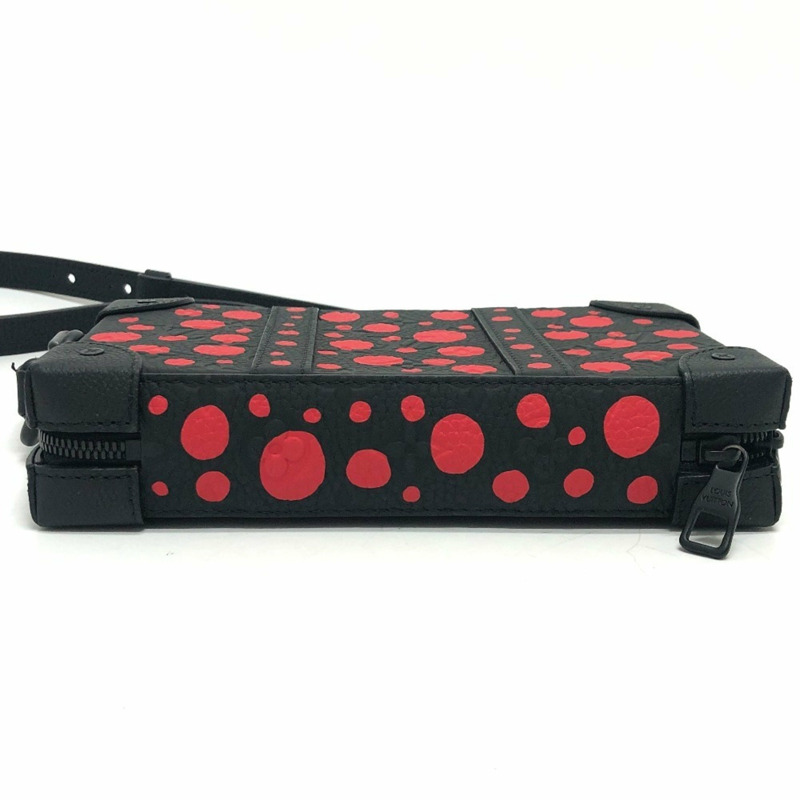 LOUIS VUITTON M81905 Monogram Dot Soft Trunk 皮夾 LV x YK Taurillon 皮革單肩包，男士，黑色-6