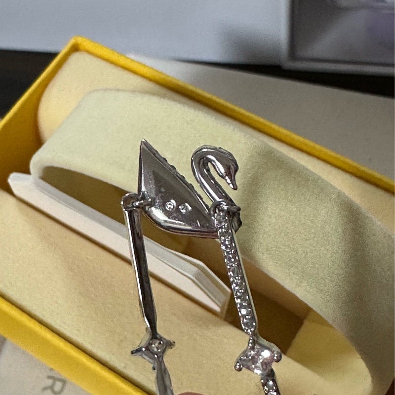 施華洛世奇Swan天鵝手鏈,黑色/鍍白金色-2