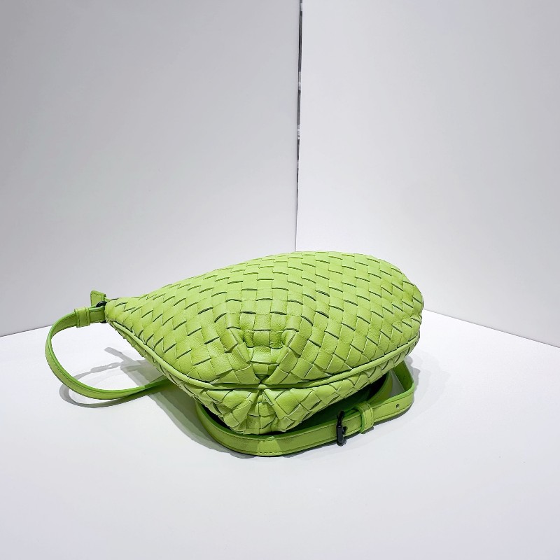 BV /葆蝶家 經典編織馬鞍包 奇異果綠 肩背包 斜背包-6