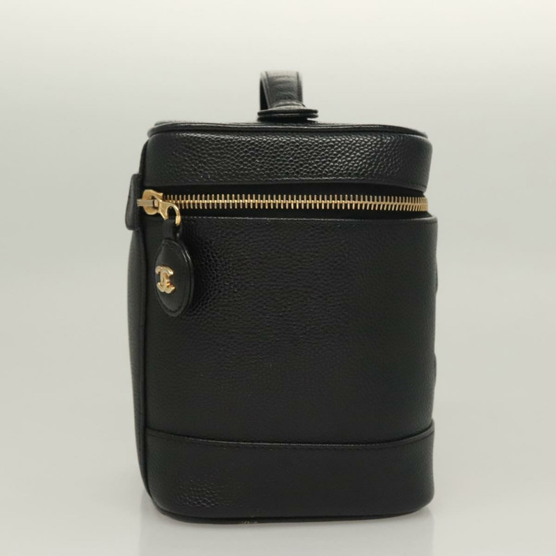 【日本直送】香奈兒 COCO Mark 化妝包 魚子醬色 黑色 金色 CC 正品 133374-3