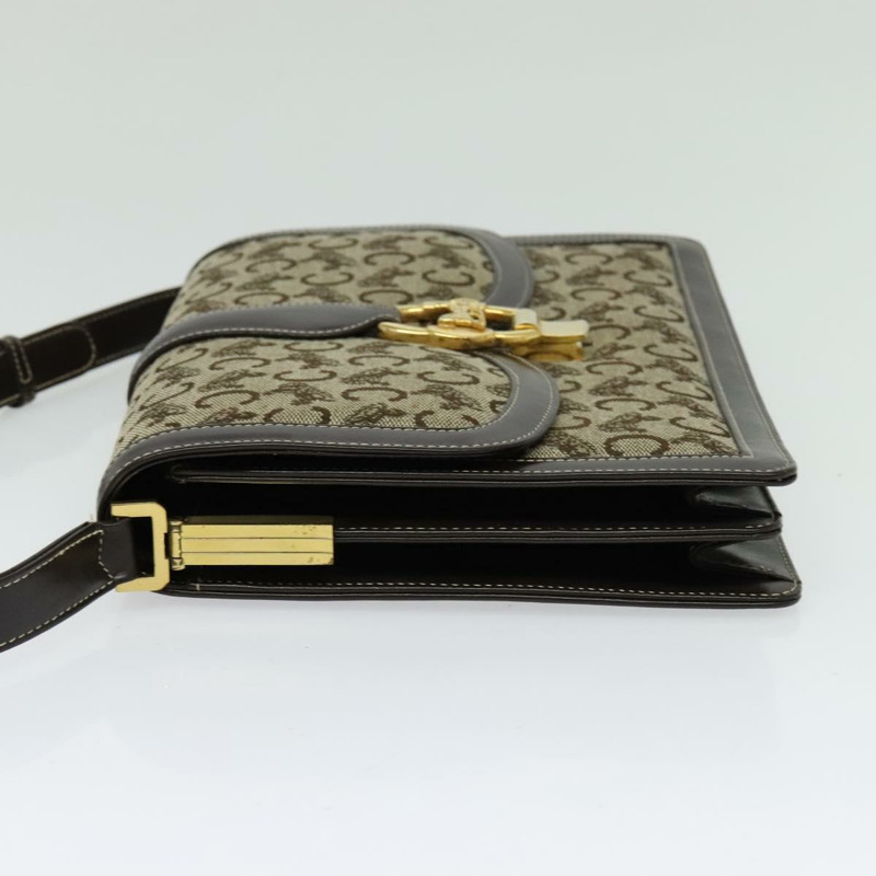 【日本直送】CELINE C Sulky 肩背包 帆布 皮革 棕金色 正品 135351-2