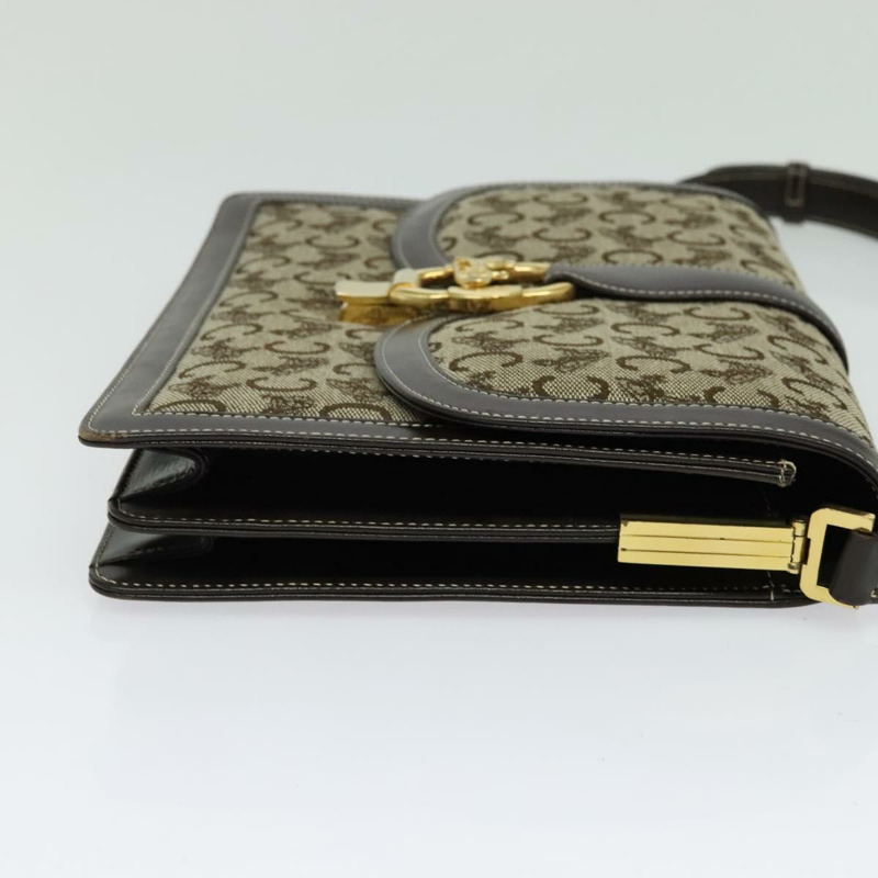 【日本直送】CELINE C Sulky 肩背包 帆布 皮革 棕金色 正品 135351-3