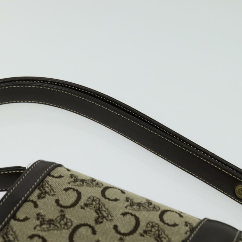 【日本直送】CELINE C Sulky 肩背包 帆布 皮革 棕金色 正品 135351-7