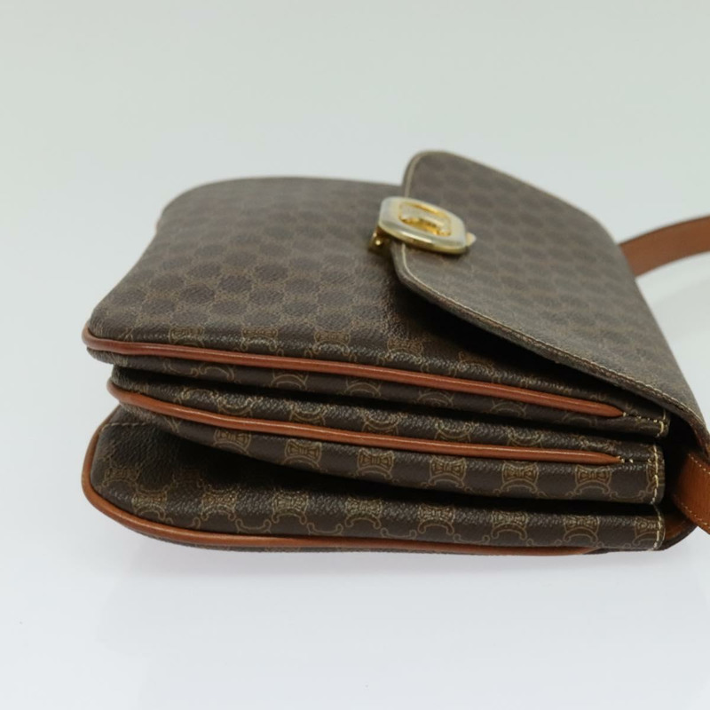 【日本直送】CELINE Macadam帆布肩背包 PVC皮革 棕色 金色 正品 137434-3