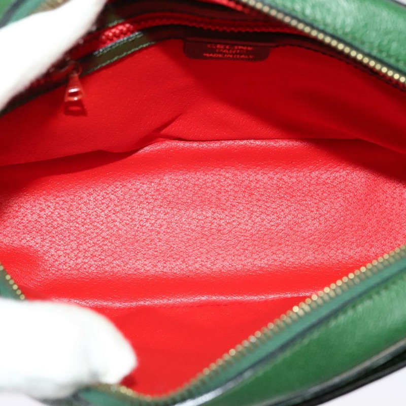 【日本直送】CELINE 皮革肩背包 綠色 金色 正品 137184-9