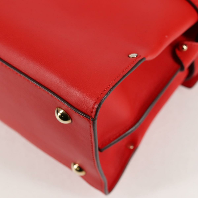 【日本直送】Salvatore Ferragamo Gancini 手提包 皮革 紅色 金色 正品 135989V-16