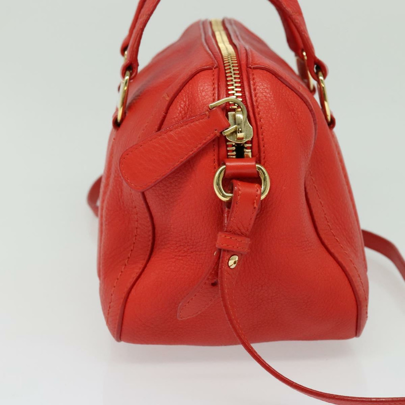 【日本直送】Salvatore Ferragamo Vala 手提包 皮革 2 向 紅金 正品 137172-2
