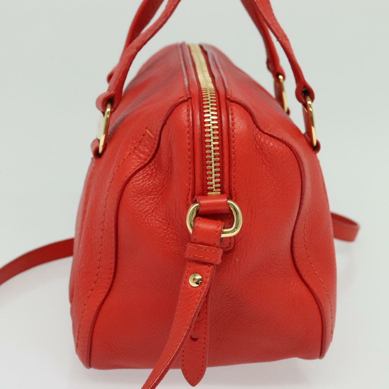 【日本直送】Salvatore Ferragamo Vala 手提包 皮革 2 向 紅金 正品 137172-3
