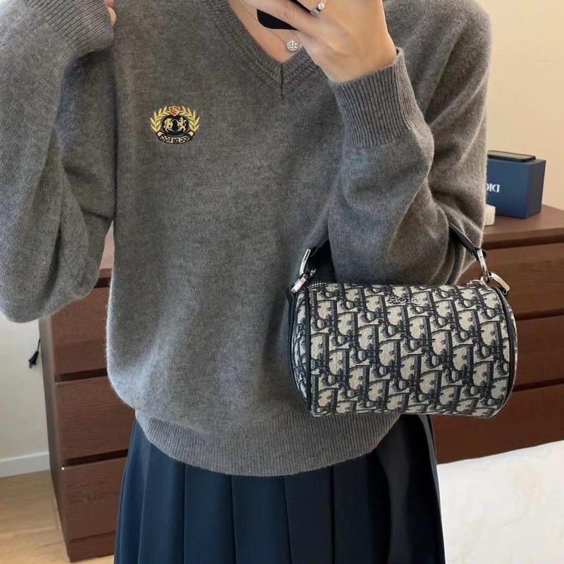 「JL精品代購」98新 DIOR 老花Roller圓筒手提斜背包-2