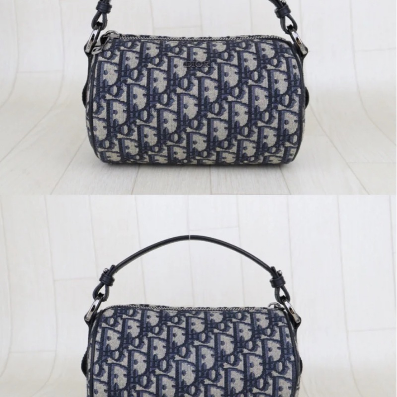 「JL精品代購」98新 DIOR 老花Roller圓筒手提斜背包-3