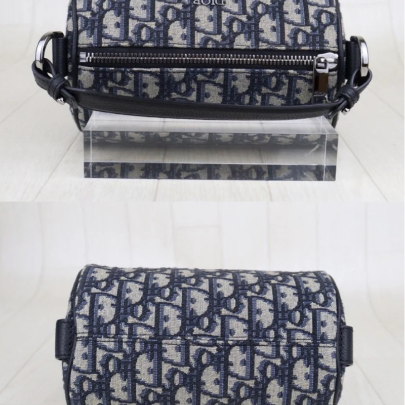 「JL精品代購」98新 DIOR 老花Roller圓筒手提斜背包-5