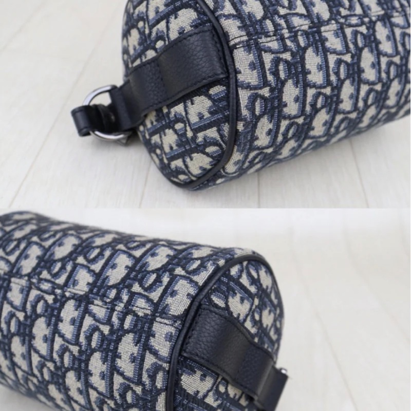 「JL精品代購」98新 DIOR 老花Roller圓筒手提斜背包-7