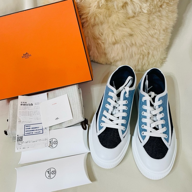 Hermes 25ss牛仔板鞋-14