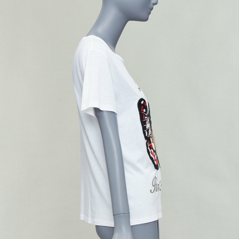 GUCCI L'Aveugle Par Armour white butterfly embroidered tshirt S-3