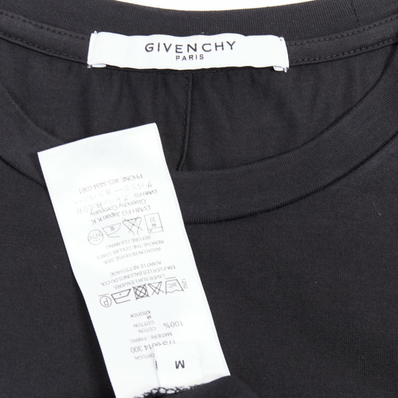 GIVENCHY black cotton star textured print fitted short sleeve tshirt S-7