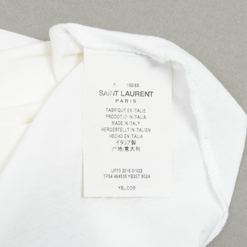 SAINT LAURENT 2016 off white university varsity logo washed oversized tshirt S-7