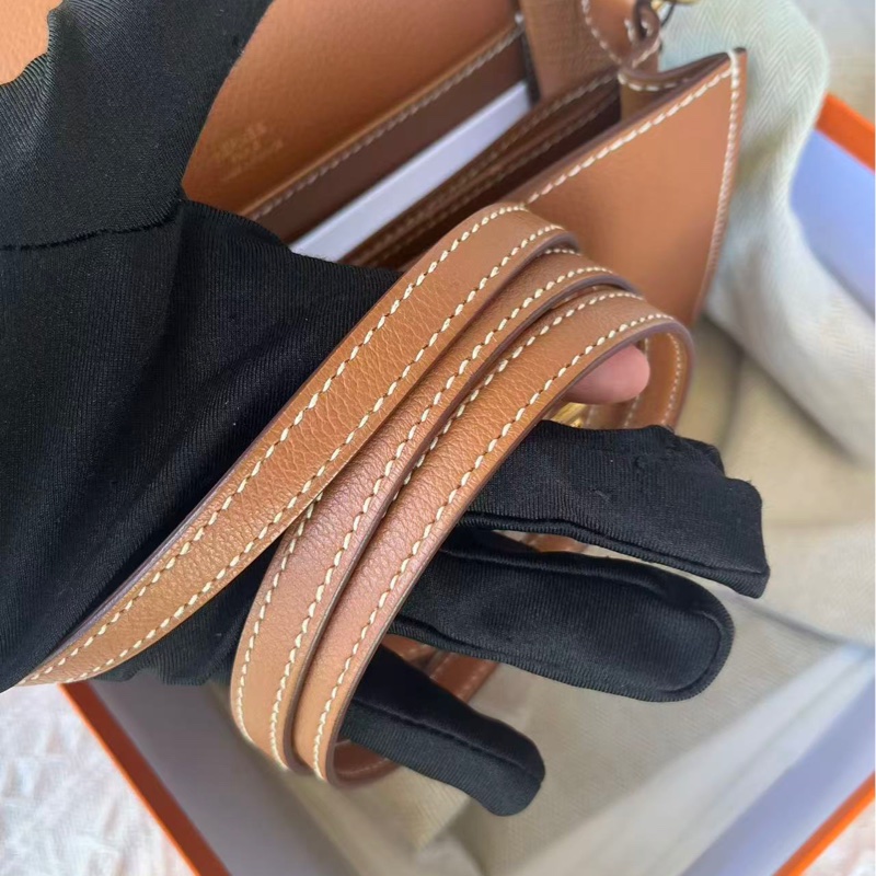 🌈Hermes🌟Mini Roulis 19🧡金棕金扣🧡全套有單🧡98新🧡Full Set🌟evercolor皮🌟-7