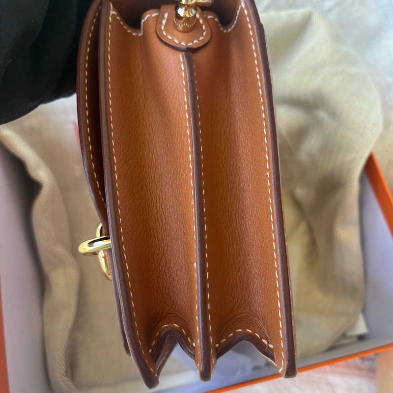 🌈Hermes🌟Mini Roulis 19🧡金棕金扣🧡全套有單🧡98新🧡Full Set🌟evercolor皮🌟-8