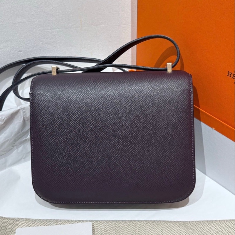 🌈Hermes💜Mini Constance 19💜葡萄紫玫瑰金扣🌟99新🌟Epsom皮🌟-5