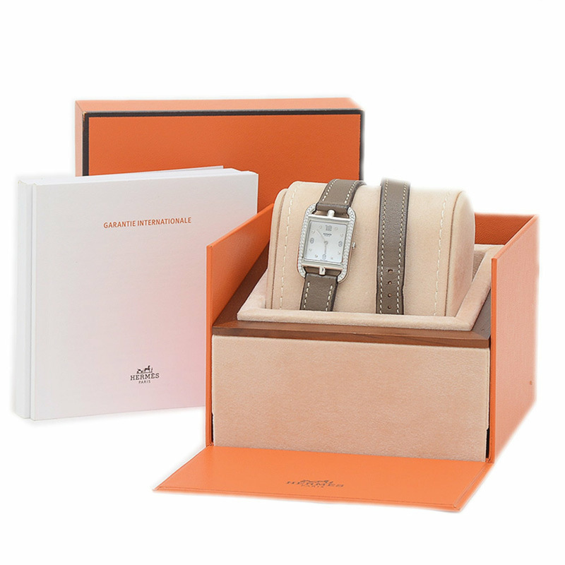 愛馬仕 Cape Cod 女士貝殼錶盤 8 鑽石英腕錶 CC1.232 BP-7