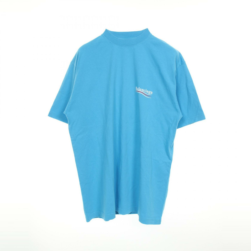 BALENCIAGA 政治競選短袖 T 卹 641675 棉藍色 #XXS 男款-0