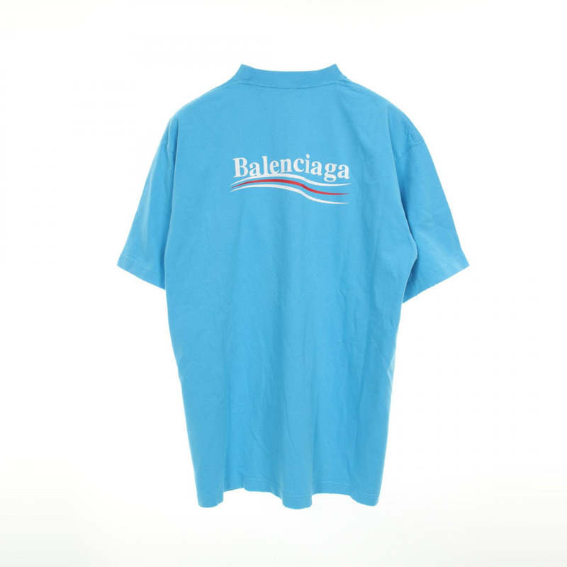 BALENCIAGA 政治競選短袖 T 卹 641675 棉藍色 #XXS 男款-1