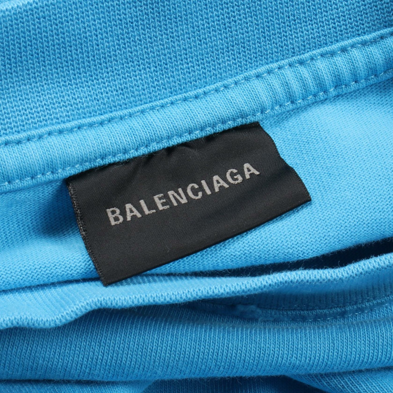 BALENCIAGA 政治競選短袖 T 卹 641675 棉藍色 #XXS 男款-2