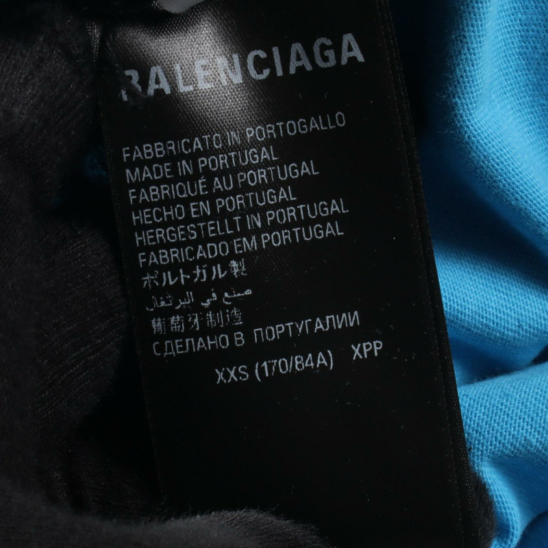 BALENCIAGA 政治競選短袖 T 卹 641675 棉藍色 #XXS 男款-4