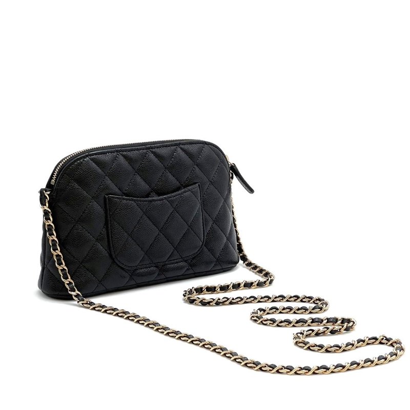 CHANEL 24A粒面牛皮貝殼包 - 黑金-2