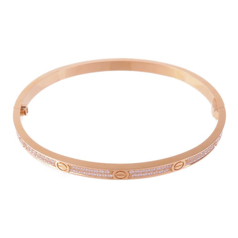 CARTIER 18K玫瑰金Love Bracelet Small Model鑽石手鐲#17-2