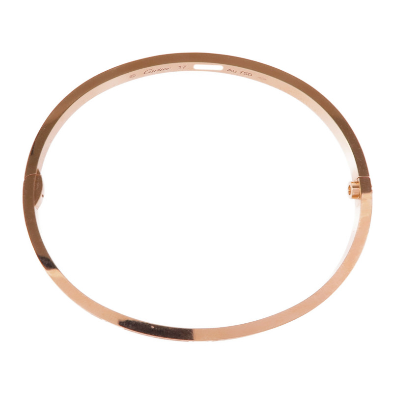 CARTIER 18K玫瑰金Love Bracelet Small Model鑽石手鐲#17-3