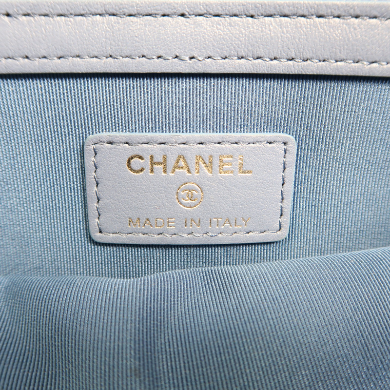 CHANEL 牛仔布Clutch銀扣手拿包-5