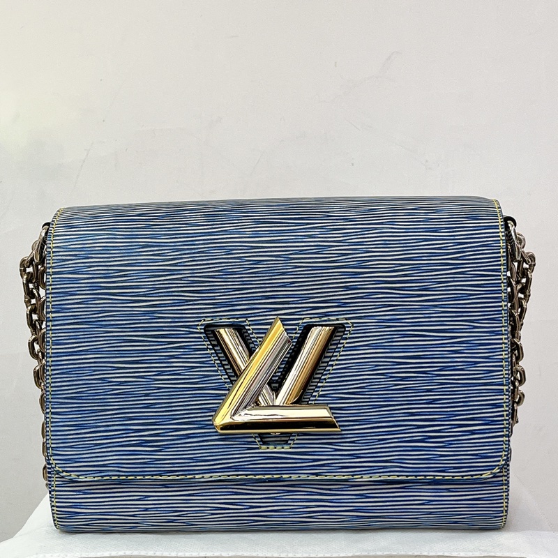 LV 藍EPI雙色Logo Twist鍊包-0