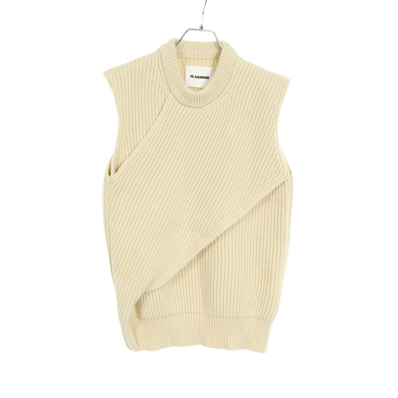JIL SANDER 羊毛白色背心 J22FB0112J14511 44號 二手 女款-0