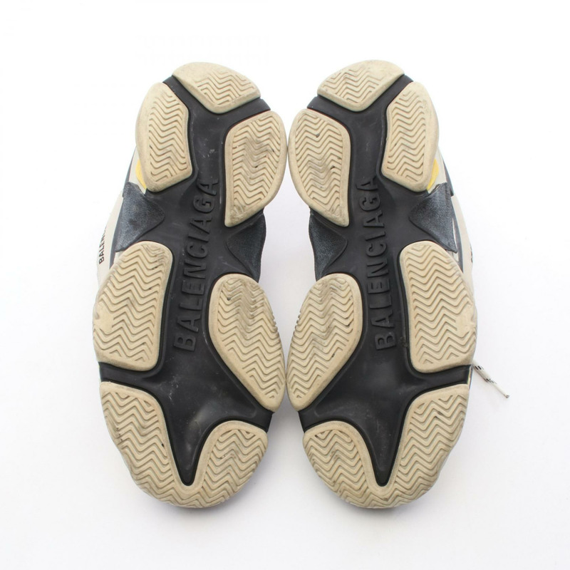 BALENCIAGA TRIPLE S 運動鞋皮革面料灰色黃色尺寸 43 二手男式-3