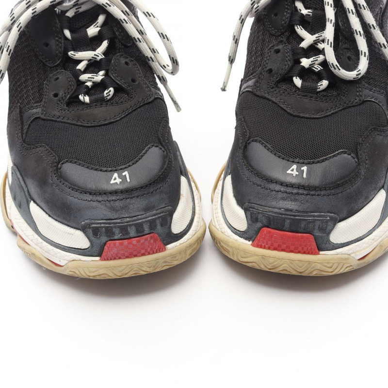 巴黎世家 Triple S 運動鞋 533882 織品皮革 黑色 8 號 二手 男款-7