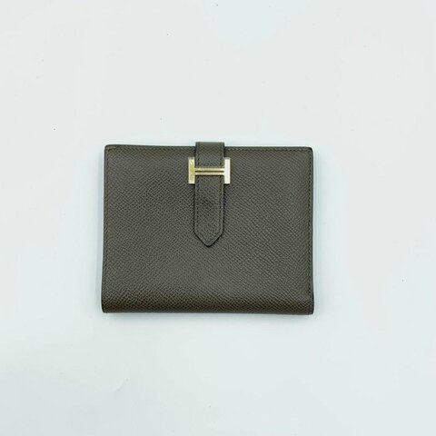 Hermes/愛馬仕 Bearn卡包 瀝青灰 金色H扣短款錢包 20年新款多卡位 經典熱門手拿包 Y刻