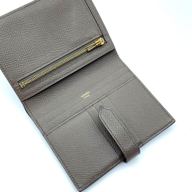 Hermes/愛馬仕 Bearn卡包 瀝青灰 金色H扣短款錢包 20年新款多卡位 經典熱門手拿包 Y刻-2