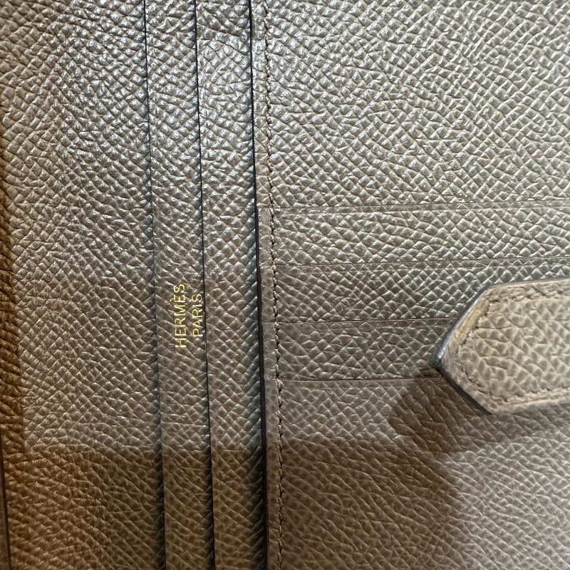 Hermes/愛馬仕 Bearn卡包 瀝青灰 金色H扣短款錢包 20年新款多卡位 經典熱門手拿包 Y刻-7