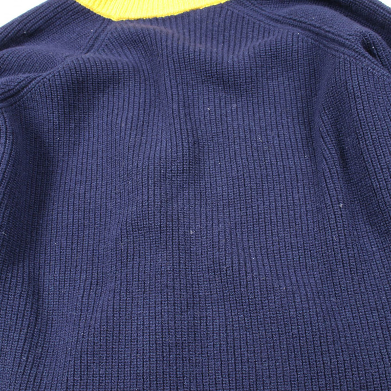 MARNI 羊毛棉混紡開襟衫 CDMD0256Q1 UFH440 藏青色/黃色 36碼 二手女款-11